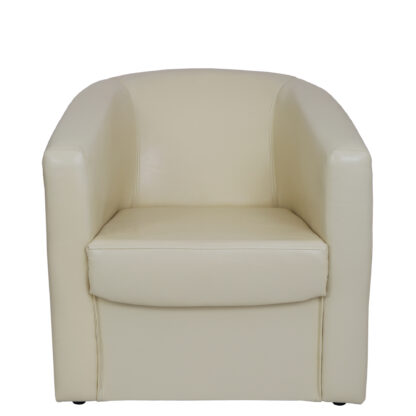 Fotoliu Tudor, crem, piele ecologica, 68x67x75 cm - imagine 7