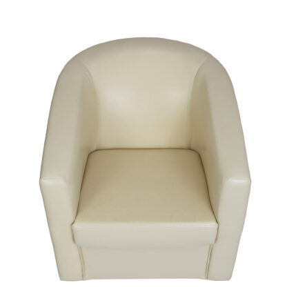 Fotoliu Tudor, crem, piele ecologica, 68x67x75 cm - imagine 2