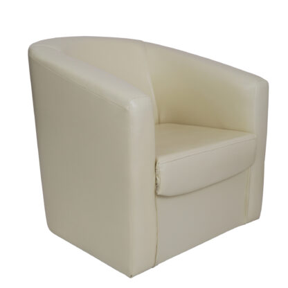 Fotoliu Tudor, crem, piele ecologica, 68x67x75 cm - imagine 6