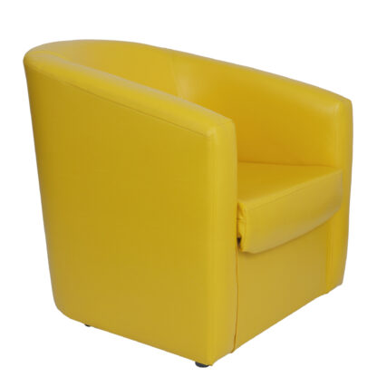 Fotoliu Tudor, galben, piele ecologica, 68x67x75 cm - imagine 2