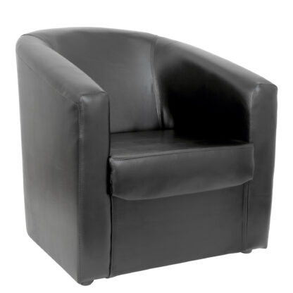 Fotoliu Tudor, negru, piele ecologica, 68x67x75 cm