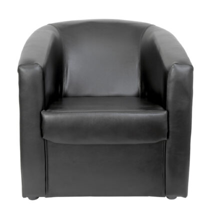 Fotoliu Tudor, negru, piele ecologica, 68x67x75 cm - imagine 3