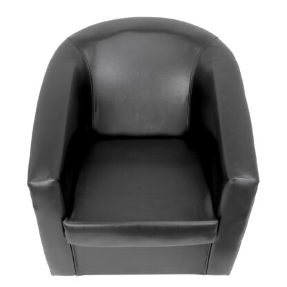 Fotoliu Tudor, negru, piele ecologica, 68x67x75 cm - imagine 2