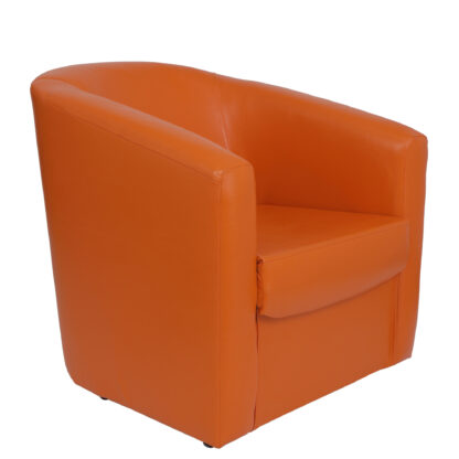 Fotoliu Tudor, portocaliu, piele ecologica, 68x67x75 cm