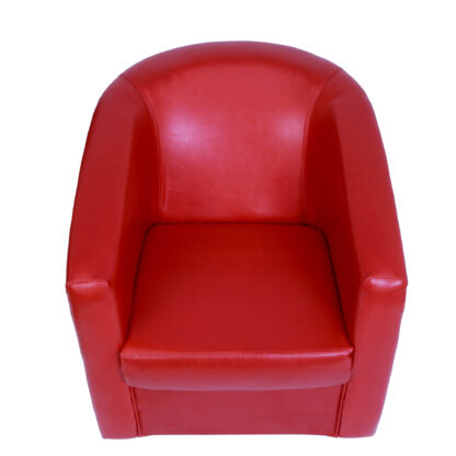 Fotoliu Tudor, rosu, piele ecologica, 68x67x75 cm - imagine 2