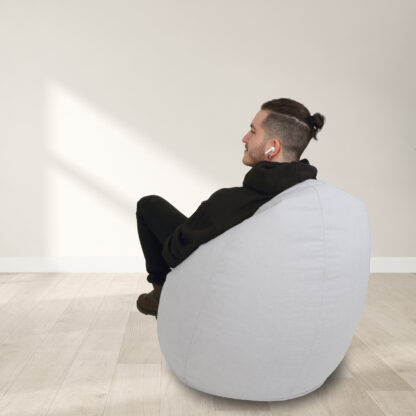 Fotoliu tip para Mara, Big Bean Bag, bleu, stofa D, 74 cm - imagine 9