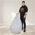 Fotoliu tip para Mara, Big Bean Bag, bleu, stofa D, 74 cm - imagine 8