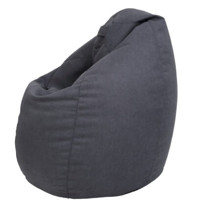 Fotoliu tip para Mara, Big Bean Bag, gri inchis, stofa D, 74 cm - imagine 4