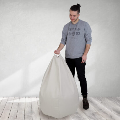 Fotoliu tip para Mara, Big Bean Bag, crem, stofa D, 74 cm - imagine 8