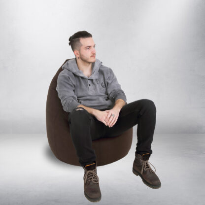 Fotoliu tip para Mara, Big Bean Bag, maro, stofa D, 74 cm - imagine 7