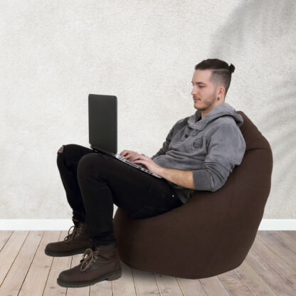 Fotoliu tip para Mara, Big Bean Bag, maro, stofa D, 74 cm - imagine 9