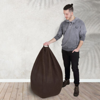 Fotoliu tip para Mara, Big Bean Bag, maro, stofa D, 74 cm - imagine 10