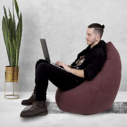 Fotoliu tip para Mara, Big Bean Bag, bordo, stofa D, 74 cm - imagine 7