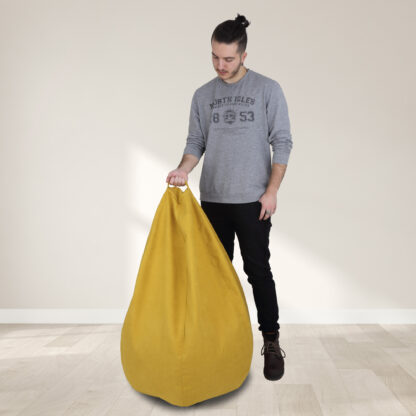 Fotoliu tip para Mara, Big Bean Bag, galben, stofa D, 74 cm - imagine 8