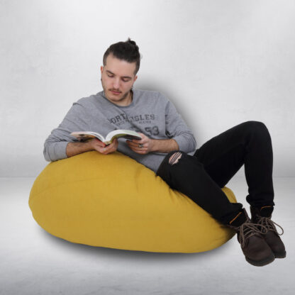 Fotoliu tip para Mara, Big Bean Bag, galben, stofa D, 74 cm - imagine 9