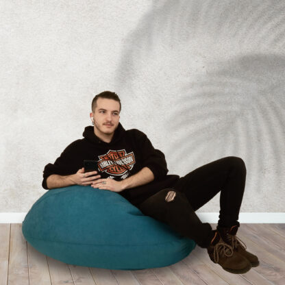 Fotoliu tip para Mara, Big Bean Bag, turcoaz, stofa D, 74 cm - imagine 9