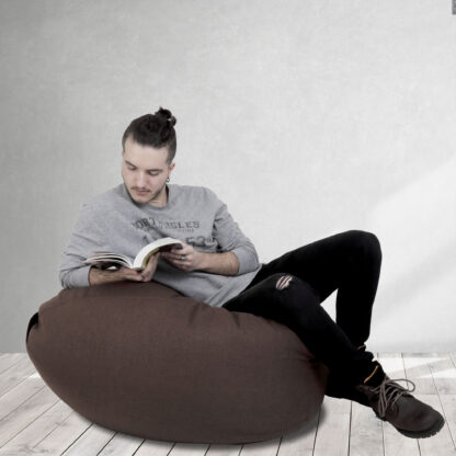 Fotoliu tip para Mara, Big Bean Bag, maro, stofa G, 74 cm - imagine 8