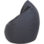 Fotoliu tip para Mara, Big Bean Bag, gri, stofa G, 74 cm - imagine 3
