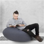 Fotoliu tip para Mara, Big Bean Bag, gri, stofa G, 74 cm - imagine 9