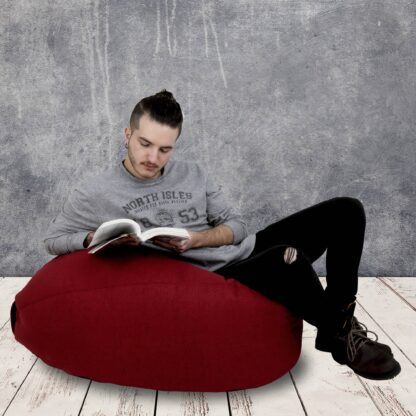 Fotoliu tip para Mara, Big Bean Bag, rosu, stofa G, 74 cm - imagine 7