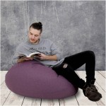 Fotoliu tip para Mara, Big Bean Bag, mov, stofa G, 74 cm - imagine 4