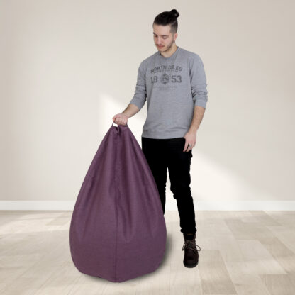 Fotoliu tip para Mara, Big Bean Bag, mov, stofa G, 74 cm - imagine 3