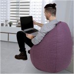 Fotoliu tip para Mara, Big Bean Bag, mov, stofa G, 74 cm - imagine 2