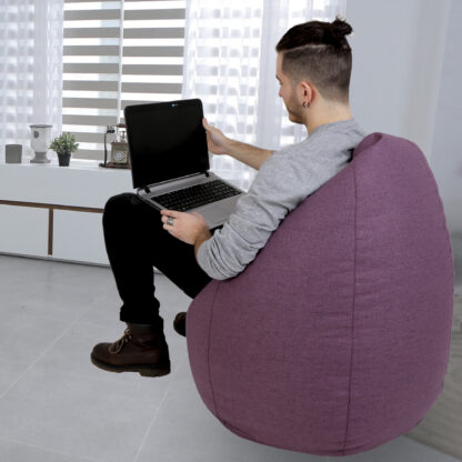 Fotoliu tip para Mara, Big Bean Bag, mov, stofa G, 74 cm - imagine 2