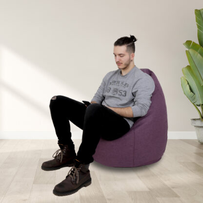 Fotoliu tip para Mara, Big Bean Bag, mov, stofa G, 74 cm - imagine 9