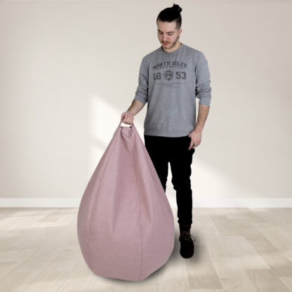 Fotoliu tip para Mara, Big Bean Bag, roz, stofa G, 74 cm - imagine 7