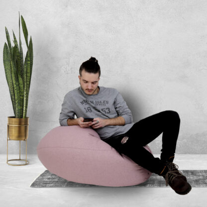 Fotoliu tip para Mara, Big Bean Bag, roz, stofa G, 74 cm - imagine 6