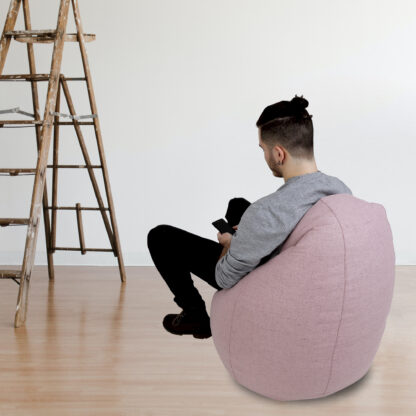 Fotoliu tip para Mara, Big Bean Bag, roz, stofa G, 74 cm - imagine 9