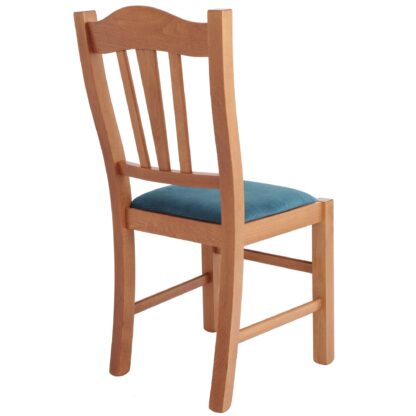 Scaun Silvana, stofa, cadru cires, culoare turcoaz 44x96x49 cm - imagine 4