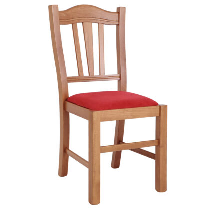 Scaun Silvana, stofa, cadru cires, culoare rosu, 44x96x49 cm