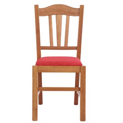 Scaun Silvana, stofa, cadru cires, culoare rosu, 44x96x49 cm - imagine 2