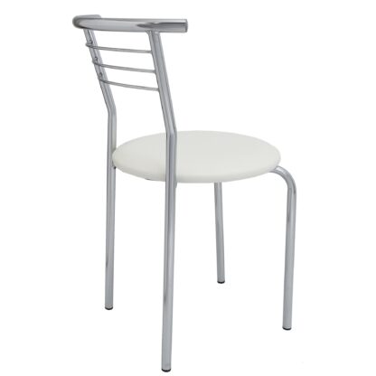 Scaun Markos, alb 21894, 78x44x48 cm, cadru cromat, imitatie piele - imagine 4