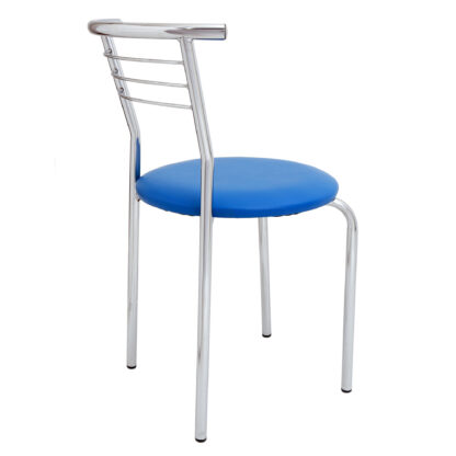 Scaun Markos, albastru 21898, 78x44x48 cm, cadru cromat, imitatie piele - imagine 3