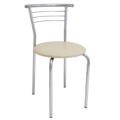 Scaun Markos, crem 21834, 78x44x48 cm, cadru cromat, imitatie piele