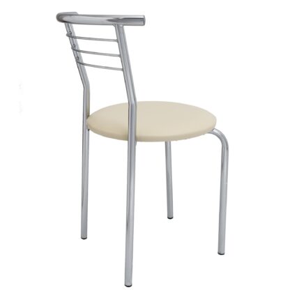Scaun Markos, crem 21834, 78x44x48 cm, cadru cromat, imitatie piele - imagine 2