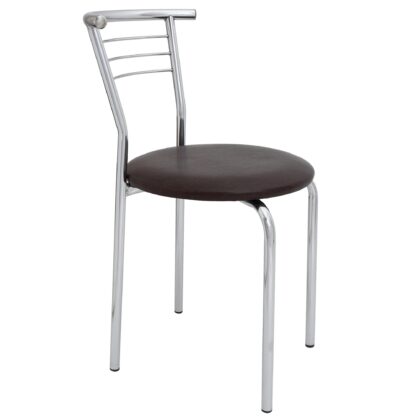 Scaun Markos, maro 15611, 78x44x48 cm, cadru cromat, imitatie piele - imagine 3