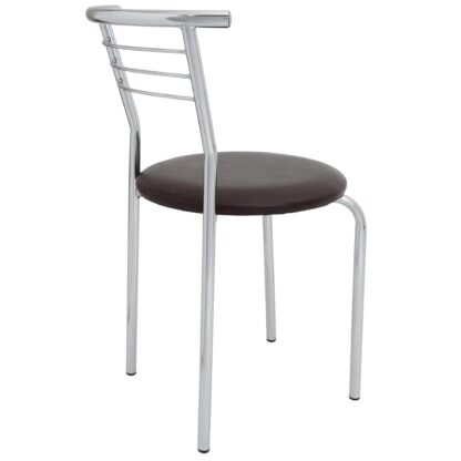 Scaun Markos, maro 15611, 78x44x48 cm, cadru cromat, imitatie piele - imagine 2