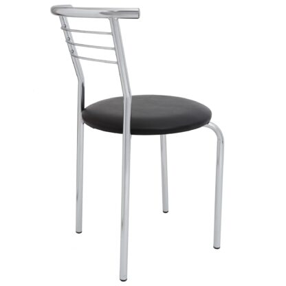 Scaun Markos, negru 21901, 78x44x48 cm, cadru cromat, imitatie piele - imagine 4
