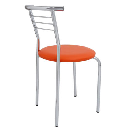 Scaun Markos, portocaliu 21895, 78x44x48 cm, cadru cromat, imitatie piele - imagine 4