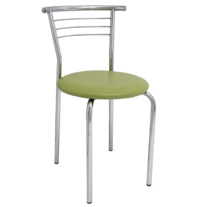 Scaun Markos, verde 21899, 78x44x48 cm, cadru cromat, imitatie piele