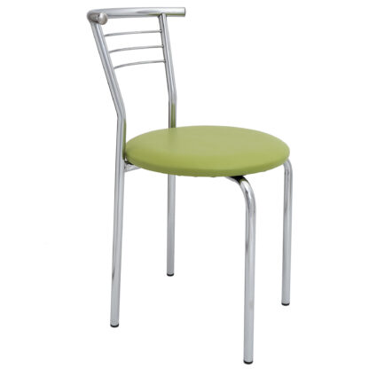 Scaun Markos, verde 21899, 78x44x48 cm, cadru cromat, imitatie piele - imagine 3