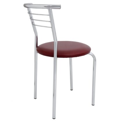 Scaun Markos, visiniu 21902, 78x44x48 cm, cadru cromat, imitatie piele - imagine 4