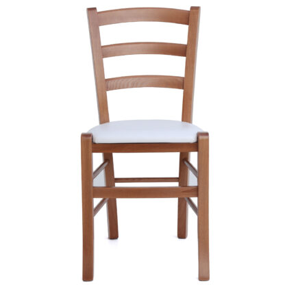 Scaun Paesana, alb 21894, 43x88x45 cm, cadru cires, imitatie piele - imagine 4