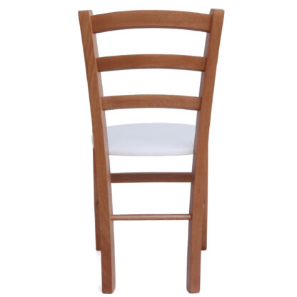 Scaun Paesana, alb 21894, 43x88x45 cm, cadru cires, imitatie piele - imagine 3