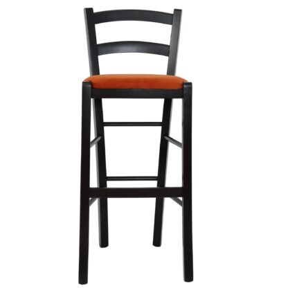 Scaun Paesana bar, caramiziu, 41x101x44 cm, cadru wenge, stofa K3 - imagine 4