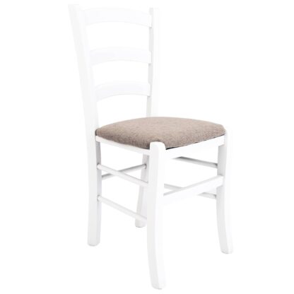 Scaun Paesana, crem G02, 43x88x45 cm, cadru alb, stofa G